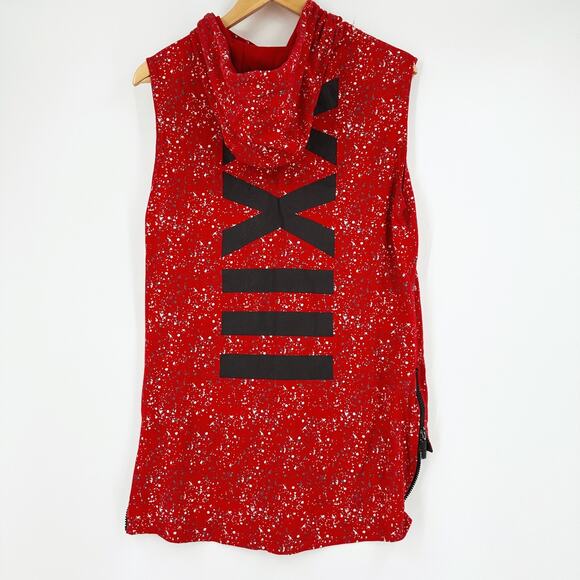 Bare Fox Chicago Bulls Logo Hooded Tank Top Medium Streetwear Paint Splatter NBA - Picture 6 of 9